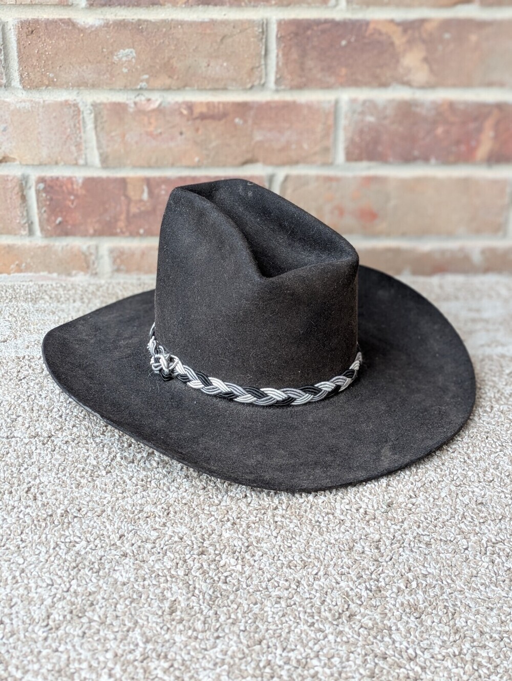 Miller Bros Jubilee Cowboy Hat Size 6 3/4 Black Vintage 5X Beaver Fur Felt